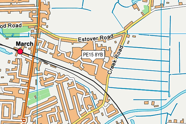 PE15 8YB map - OS VectorMap District (Ordnance Survey) PE15 8YB map - OS VectorMap District (Ordnance Survey)