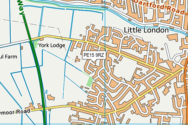PE15 9RZ map - OS VectorMap District (Ordnance Survey)