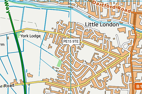 PE15 9TE map - OS VectorMap District (Ordnance Survey)