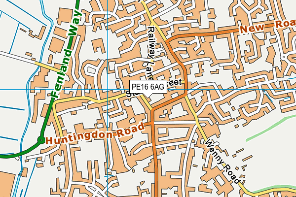 PE16 6AG map - OS VectorMap District (Ordnance Survey)