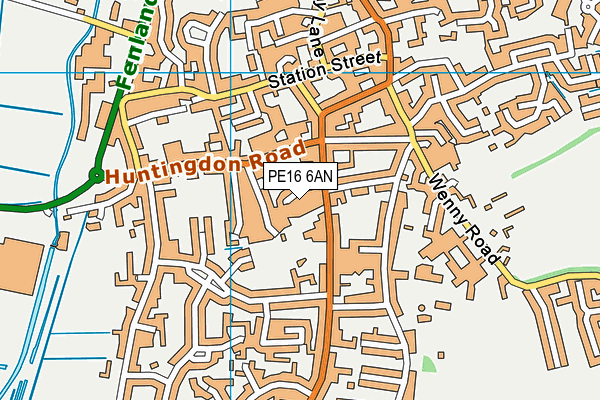 PE16 6AN map - OS VectorMap District (Ordnance Survey)