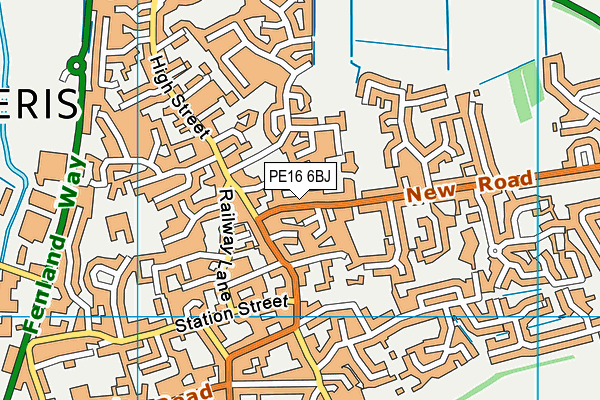 PE16 6BJ map - OS VectorMap District (Ordnance Survey)