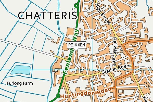 PE16 6EN map - OS VectorMap District (Ordnance Survey)