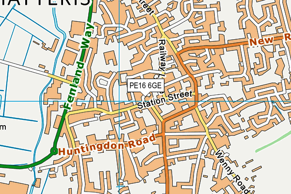 PE16 6GE map - OS VectorMap District (Ordnance Survey)