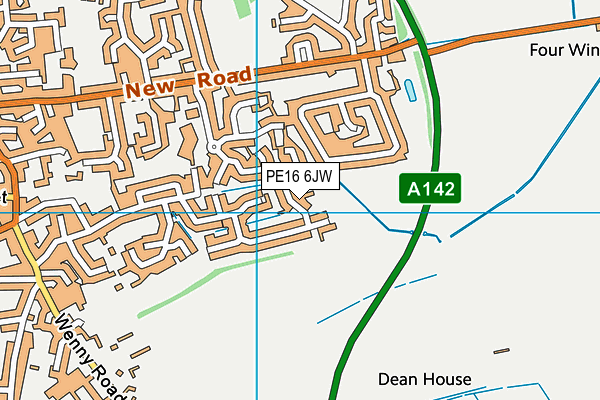 PE16 6JW map - OS VectorMap District (Ordnance Survey)