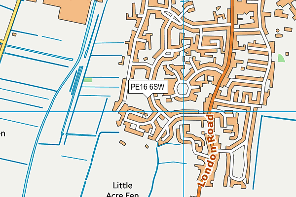 PE16 6SW map - OS VectorMap District (Ordnance Survey)