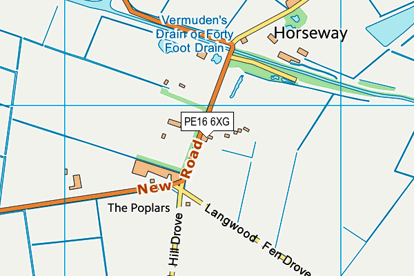 PE16 6XG map - OS VectorMap District (Ordnance Survey)