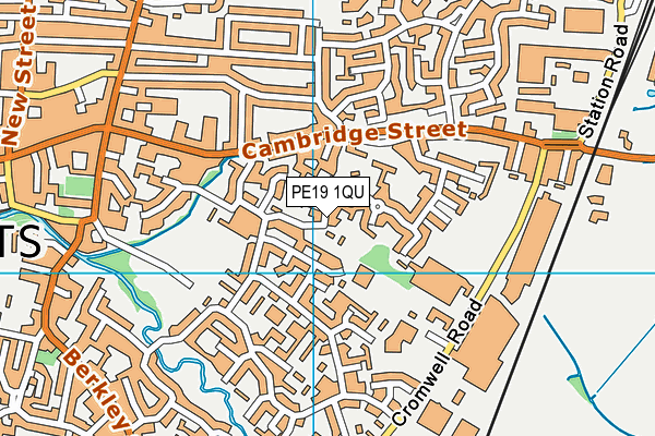 PE19 1QU map - OS VectorMap District (Ordnance Survey)
