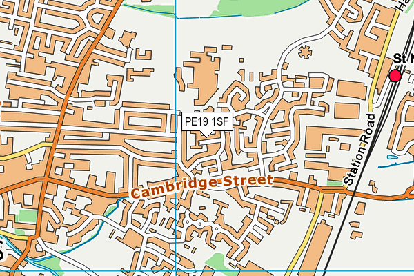 PE19 1SF map - OS VectorMap District (Ordnance Survey) PE19 1SF map - OS VectorMap District (Ordnance Survey)