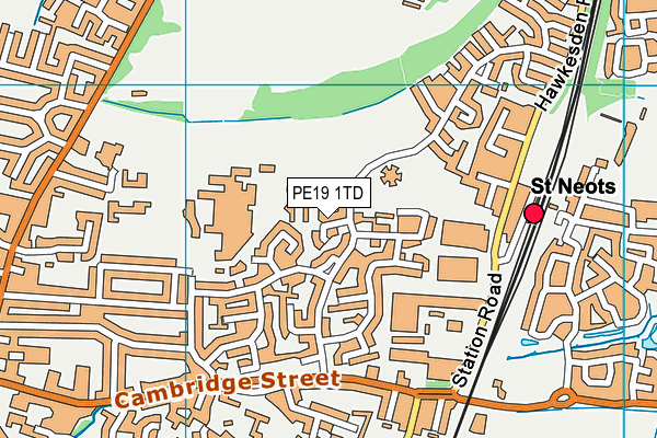 PE19 1TD map - OS VectorMap District (Ordnance Survey)