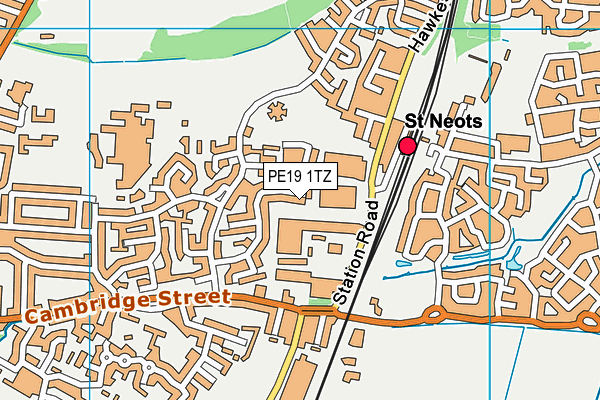 PE19 1TZ map - OS VectorMap District (Ordnance Survey) PE19 1TZ map - OS VectorMap District (Ordnance Survey)