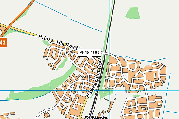 PE19 1UQ map - OS VectorMap District (Ordnance Survey)