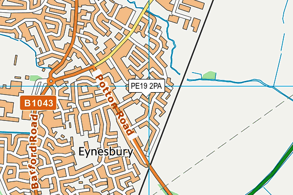 PE19 2PA map - OS VectorMap District (Ordnance Survey)