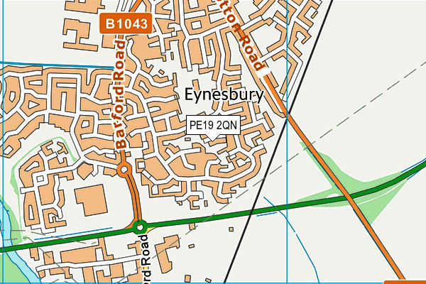 PE19 2QN map - OS VectorMap District (Ordnance Survey) PE19 2QN map - OS VectorMap District (Ordnance Survey)