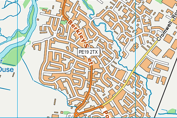 PE19 2TX map - OS VectorMap District (Ordnance Survey) PE19 2TX map - OS VectorMap District (Ordnance Survey)