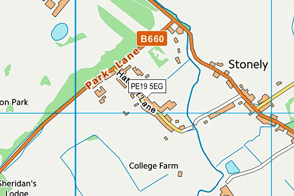 PE19 5EG map - OS VectorMap District (Ordnance Survey)