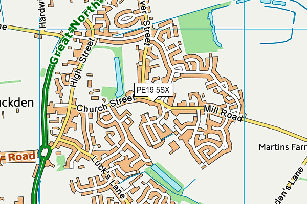 PE19 5SX map - OS VectorMap District (Ordnance Survey) PE19 5SX map - OS VectorMap District (Ordnance Survey)