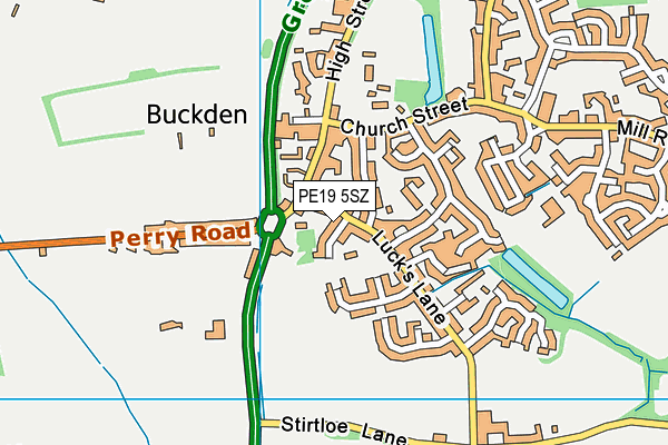 PE19 5SZ map - OS VectorMap District (Ordnance Survey) PE19 5SZ map - OS VectorMap District (Ordnance Survey)