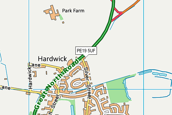 PE19 5UF map - OS VectorMap District (Ordnance Survey)