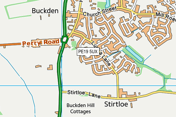 PE19 5UX map - OS VectorMap District (Ordnance Survey)