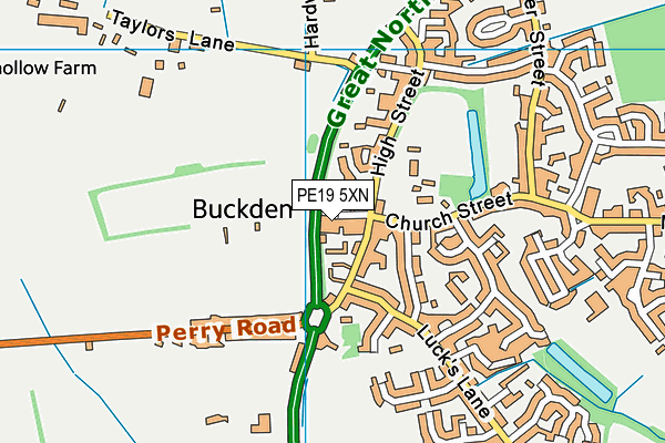 PE19 5XN map - OS VectorMap District (Ordnance Survey)
