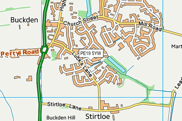 PE19 5YW map - OS VectorMap District (Ordnance Survey) PE19 5YW map - OS VectorMap District (Ordnance Survey)