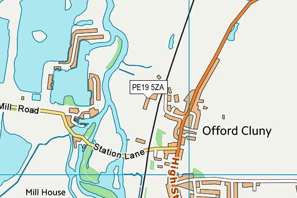 PE19 5ZA map - OS VectorMap District (Ordnance Survey) PE19 5ZA map - OS VectorMap District (Ordnance Survey)