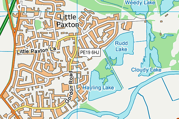 PE19 6HJ map - OS VectorMap District (Ordnance Survey)