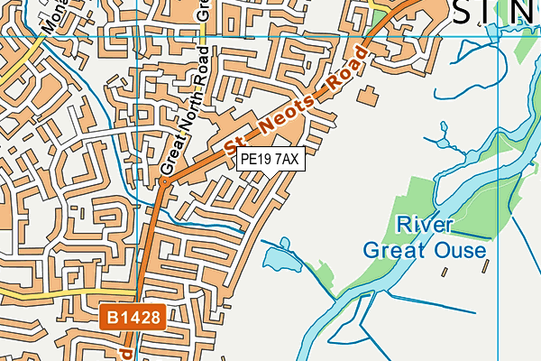PE19 7AX map - OS VectorMap District (Ordnance Survey)