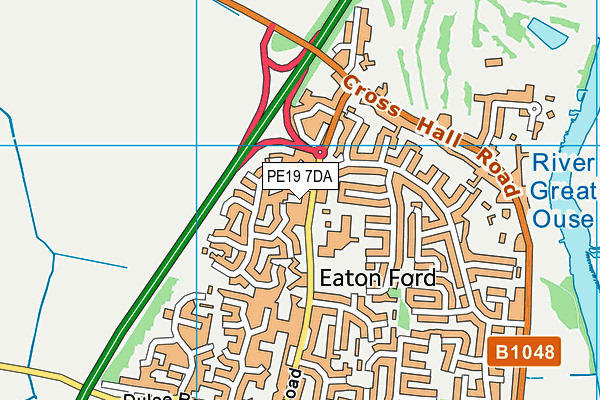 PE19 7DA map - OS VectorMap District (Ordnance Survey)