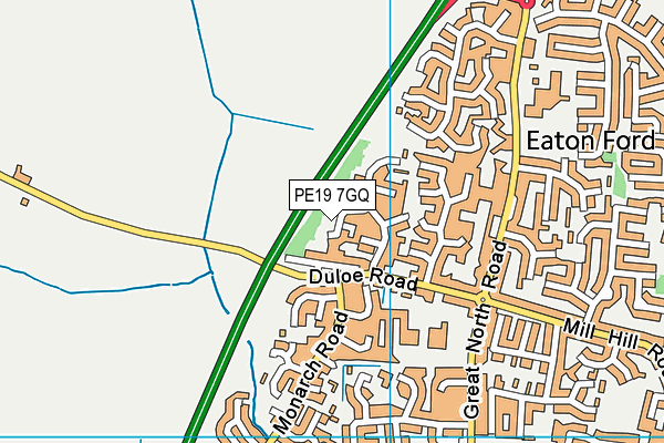 PE19 7GQ map - OS VectorMap District (Ordnance Survey)