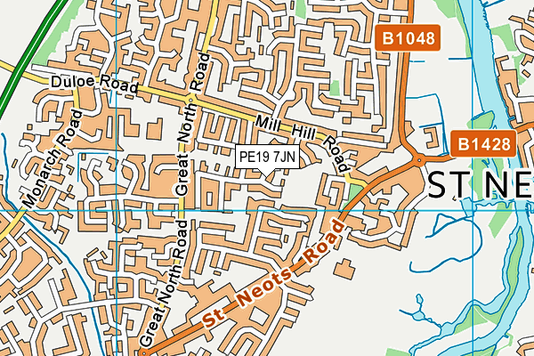 PE19 7JN map - OS VectorMap District (Ordnance Survey) PE19 7JN map - OS VectorMap District (Ordnance Survey)