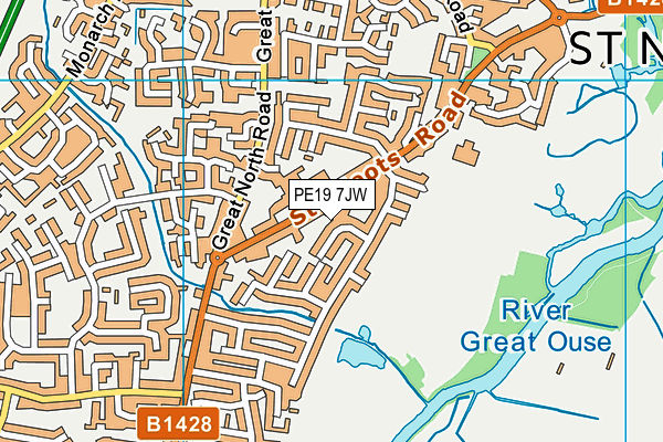 PE19 7JW map - OS VectorMap District (Ordnance Survey) PE19 7JW map - OS VectorMap District (Ordnance Survey)