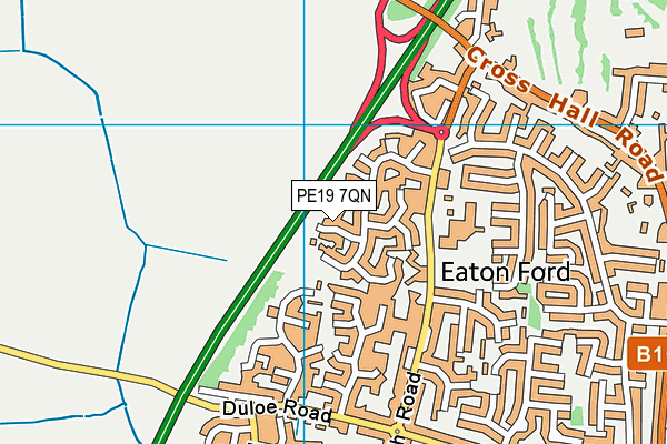 PE19 7QN map - OS VectorMap District (Ordnance Survey)