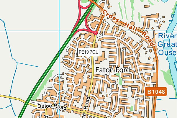 PE19 7QU map - OS VectorMap District (Ordnance Survey)