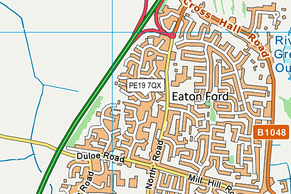 PE19 7QX map - OS VectorMap District (Ordnance Survey)
