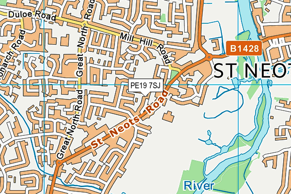PE19 7SJ map - OS VectorMap District (Ordnance Survey) PE19 7SJ map - OS VectorMap District (Ordnance Survey)