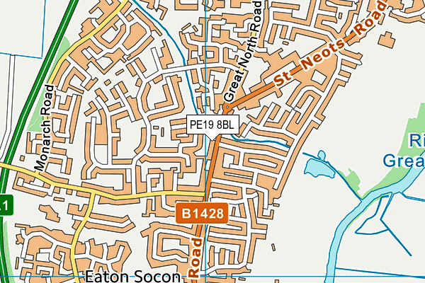 PE19 8BL map - OS VectorMap District (Ordnance Survey)