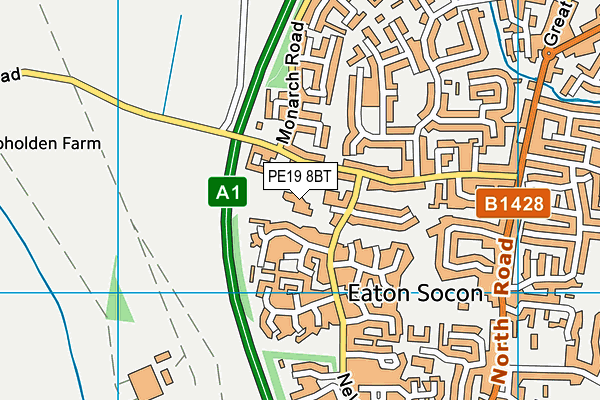PE19 8BT map - OS VectorMap District (Ordnance Survey) PE19 8BT map - OS VectorMap District (Ordnance Survey)