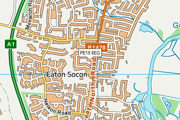 PE19 8EG map - OS VectorMap District (Ordnance Survey)
