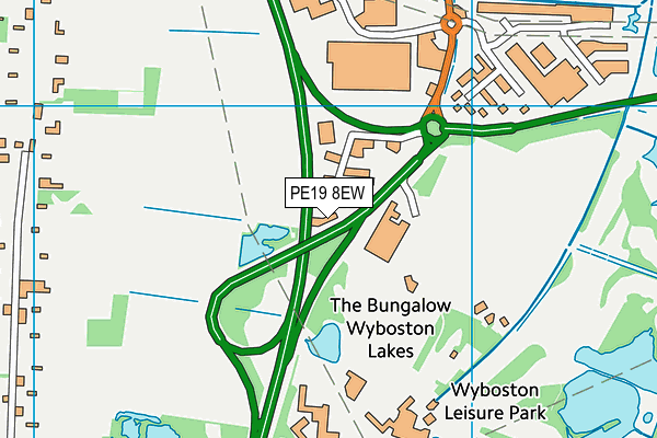 PE19 8EW map - OS VectorMap District (Ordnance Survey)