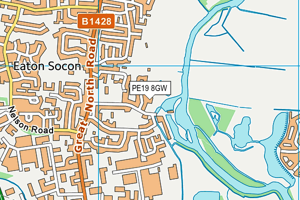 PE19 8GW map - OS VectorMap District (Ordnance Survey) PE19 8GW map - OS VectorMap District (Ordnance Survey)