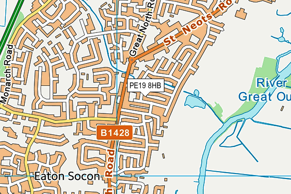 PE19 8HB map - OS VectorMap District (Ordnance Survey)