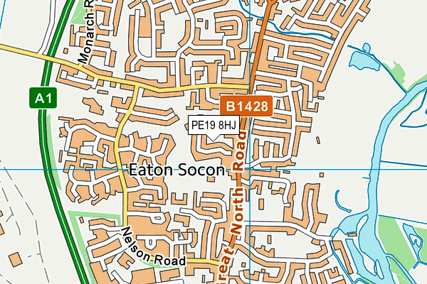 PE19 8HJ map - OS VectorMap District (Ordnance Survey) PE19 8HJ map - OS VectorMap District (Ordnance Survey)