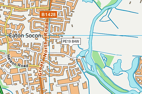 PE19 8HW map - OS VectorMap District (Ordnance Survey)
