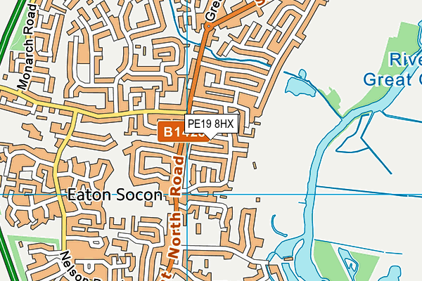 PE19 8HX map - OS VectorMap District (Ordnance Survey)