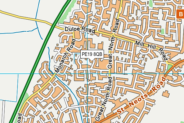 PE19 8QB map - OS VectorMap District (Ordnance Survey) PE19 8QB map - OS VectorMap District (Ordnance Survey)