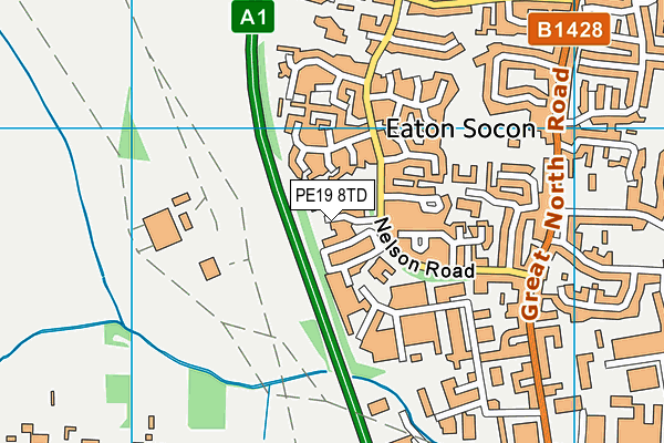 PE19 8TD map - OS VectorMap District (Ordnance Survey)