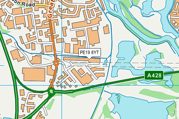 PE19 8YT map - OS VectorMap District (Ordnance Survey) PE19 8YT map - OS VectorMap District (Ordnance Survey)