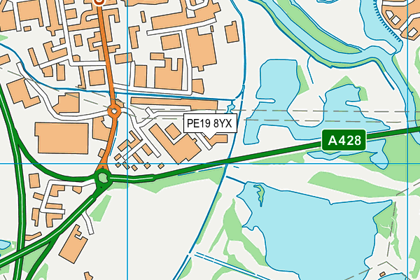 PE19 8YX map - OS VectorMap District (Ordnance Survey)